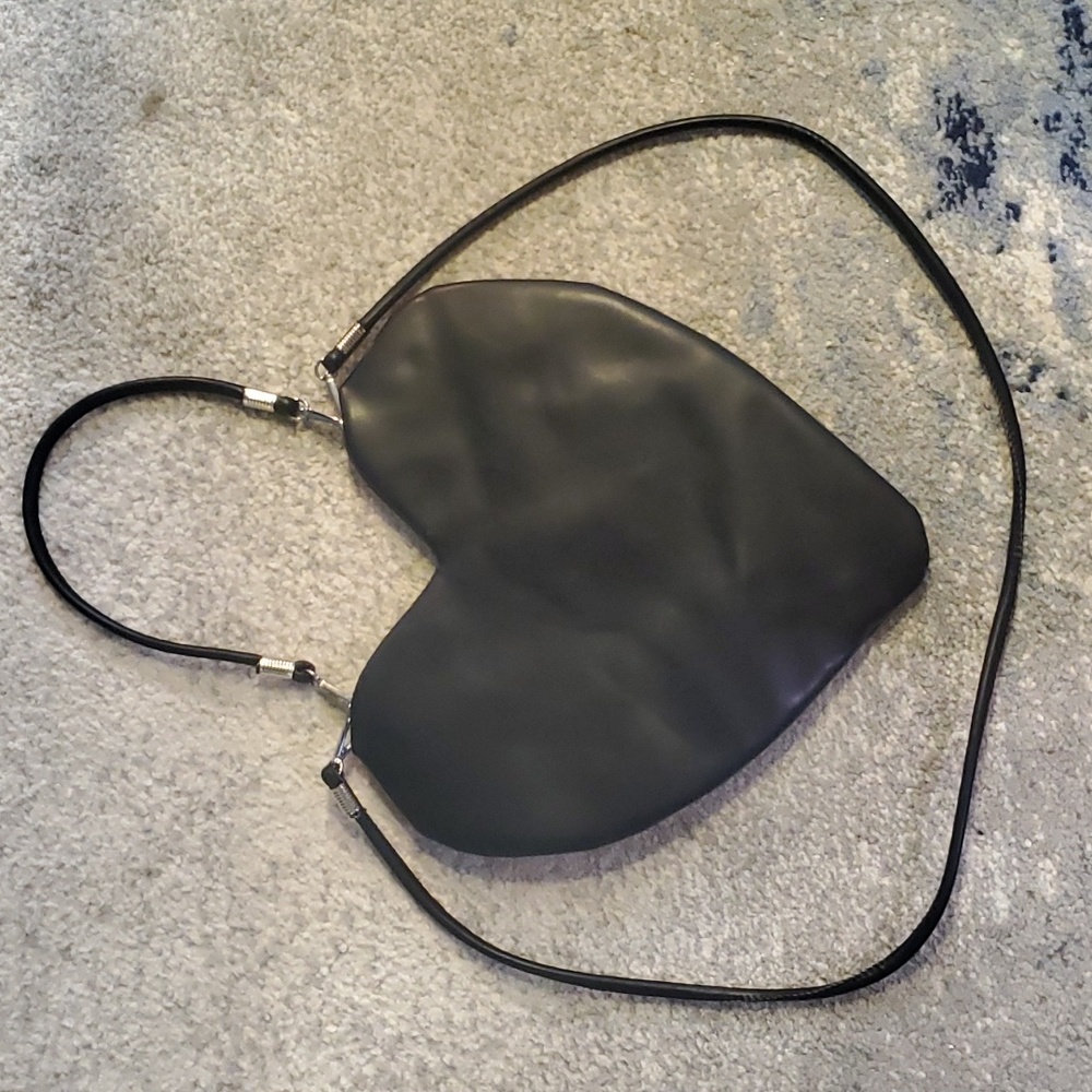 Heart shaped faux leather purse